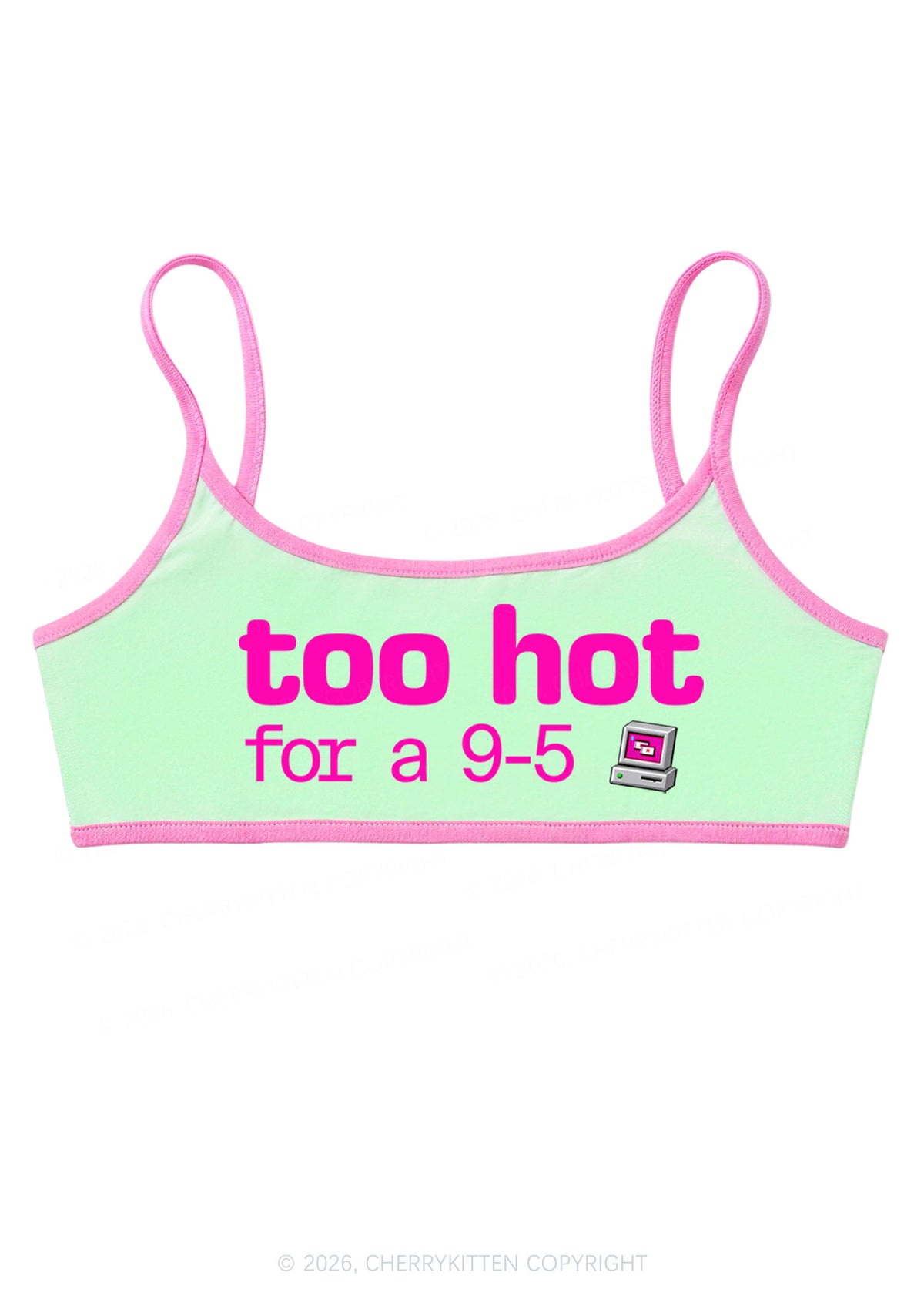 Too Hot For Nine To Five Y2K Super Crop Cami Cherrykitten