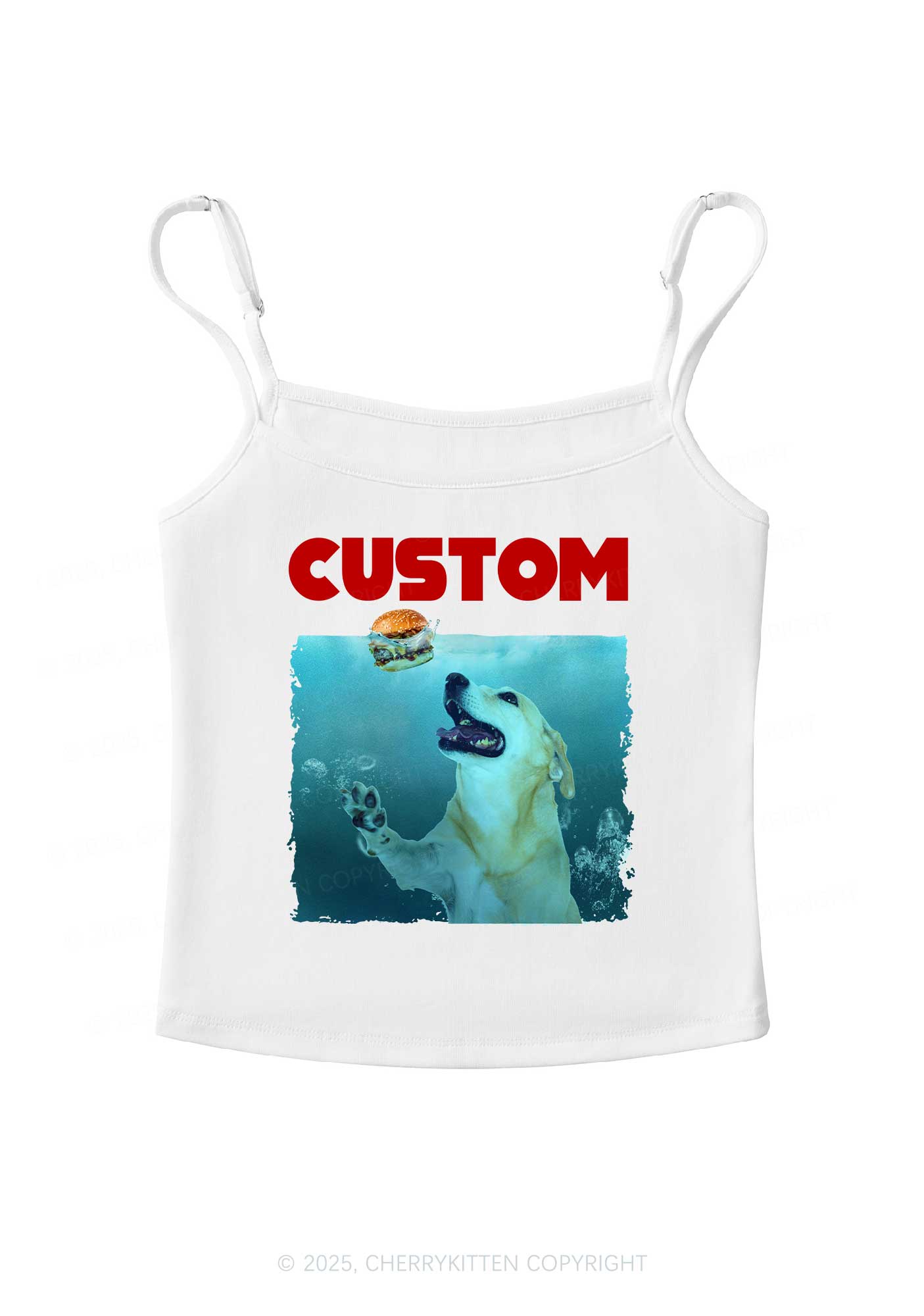 Custom Jowls Dog Y2K Spaghetti Strap Cami Cherrykitten