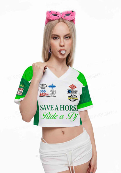 Custom Ride A DJ Y2K Crop Sport Jersey Shirts Cherrykitten