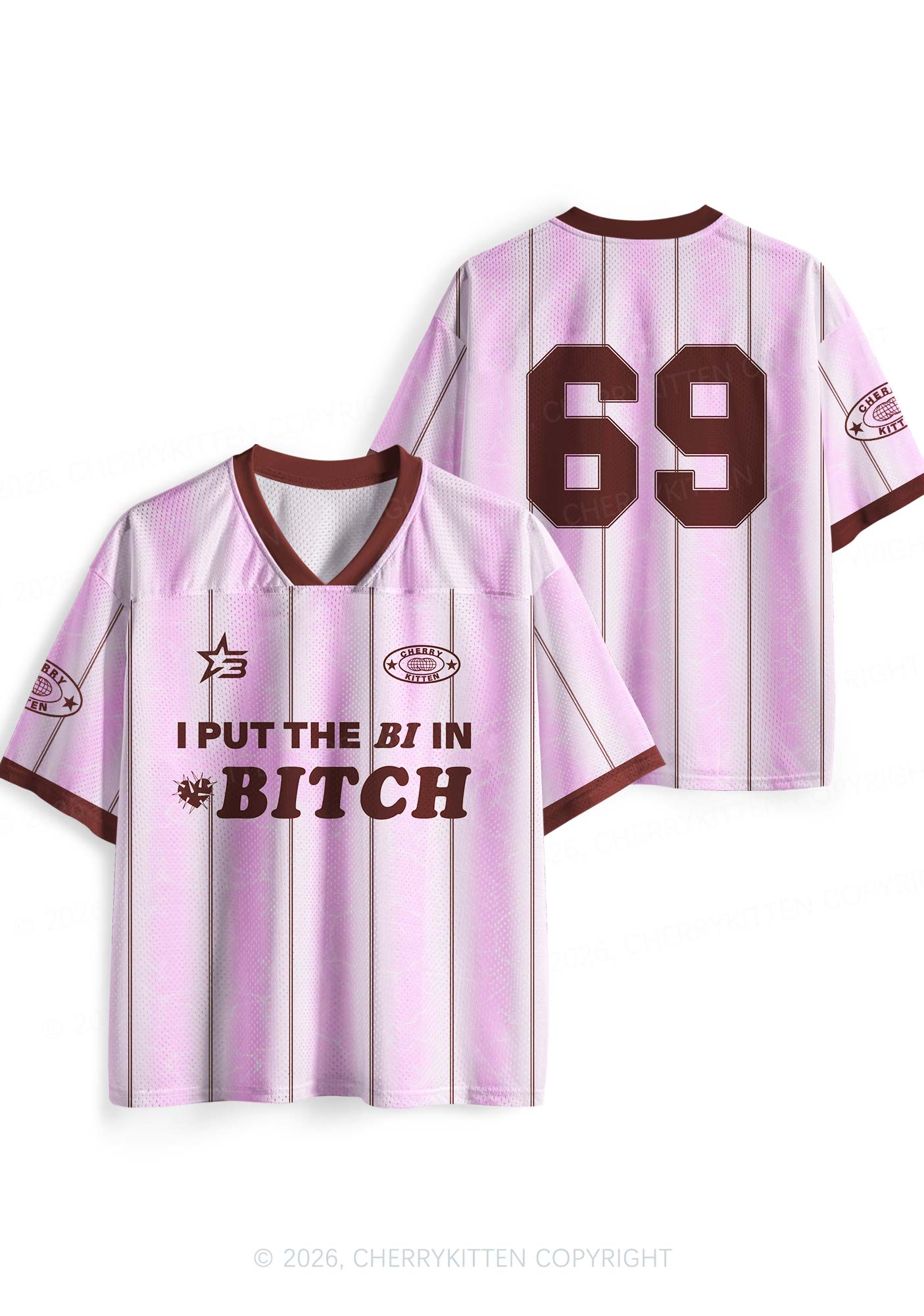 Purple I Put The Bi In Bxxch Pride Y2K Sport Jersey Shirts Cherrykitten