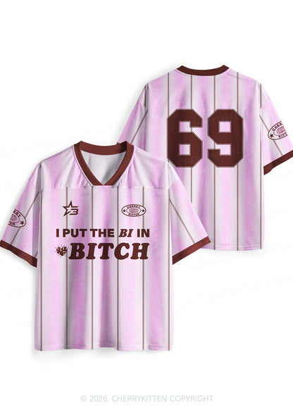 Purple I Put The Bi In Bxxch Pride Y2K Sport Jersey Shirts Cherrykitten
