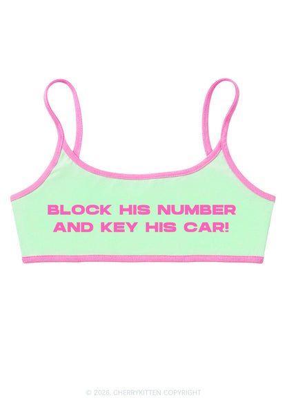 Block His Number Y2K Super Crop Cami Cherrykitten