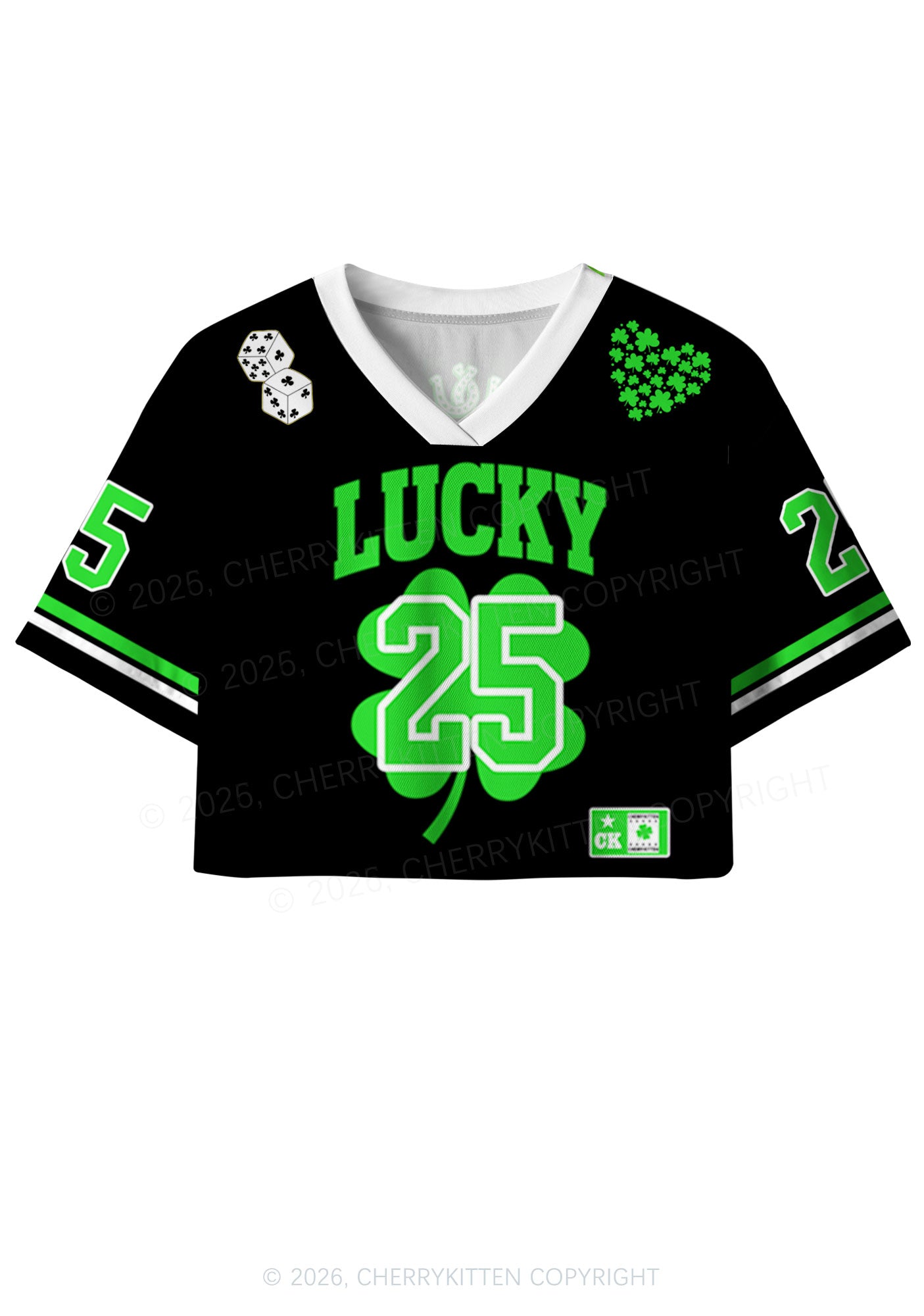 Custom Lucky Horseshoe St Patricks Y2K Crop Sport Jersey Shirts Cherrykitten