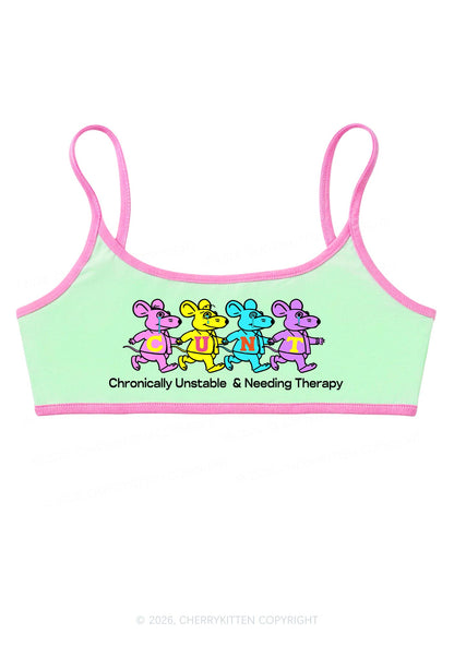Chronically Unstable Needing Therapy Y2K Super Crop Cami Cherrykitten