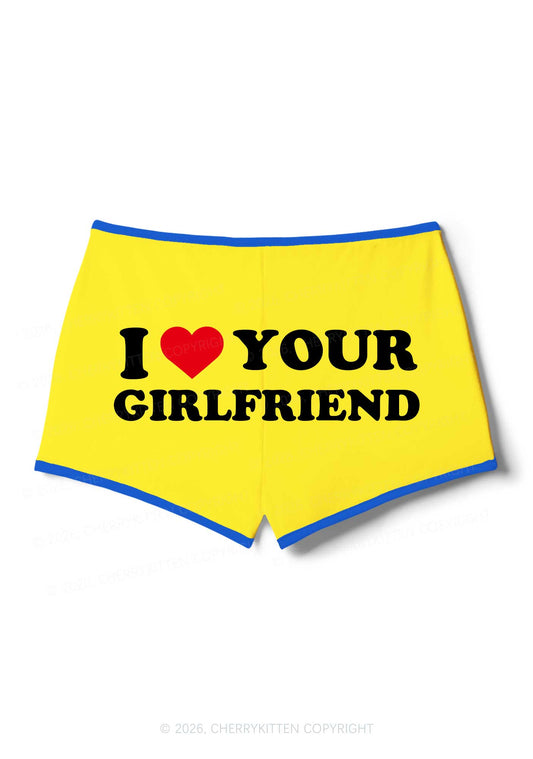 I Love Your GF Valentine's Day Y2K Booty Shorts Cherrykitten
