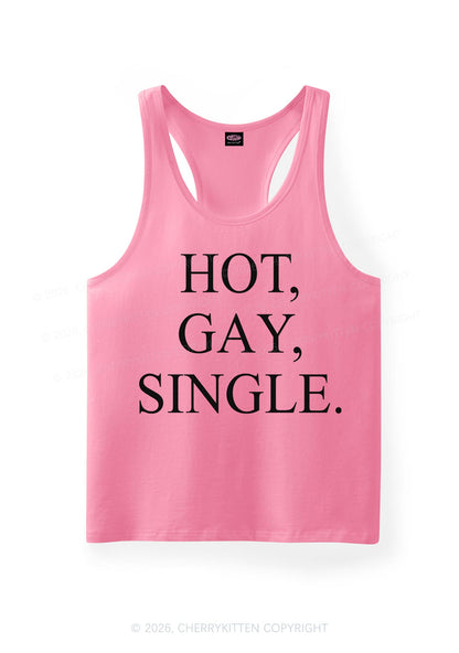 Hot Gay Single Pride Y2K Men Racerback Tank Top Cherrykitten