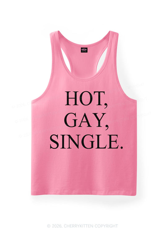 Hot Gay Single Pride Y2K Men Racerback Tank Top Cherrykitten