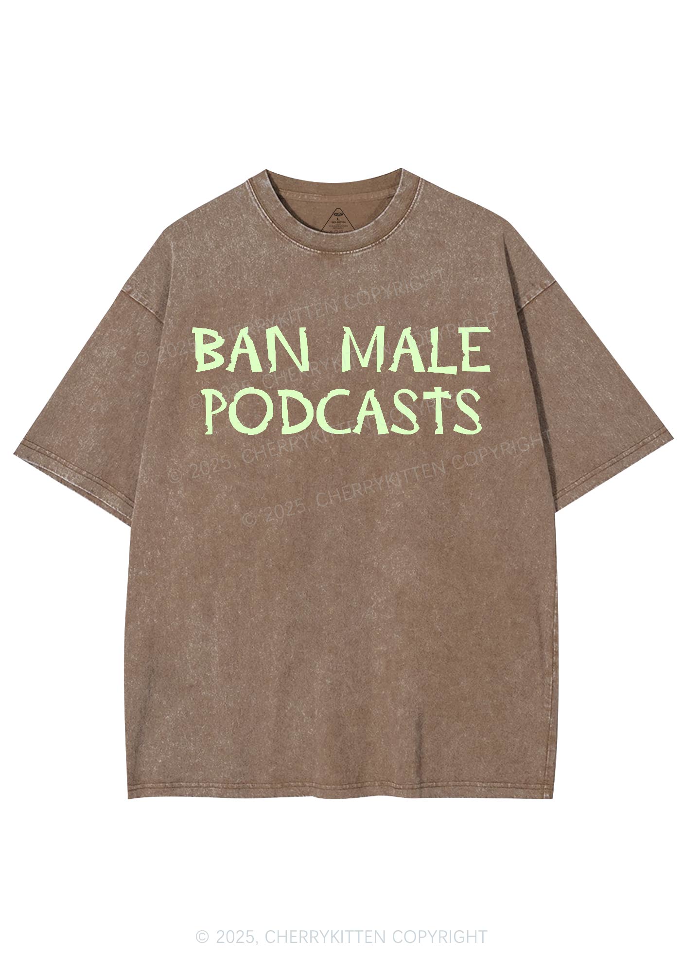 Ban Male Podcasts Y2K Shirts Washed Tee Cherrykitten