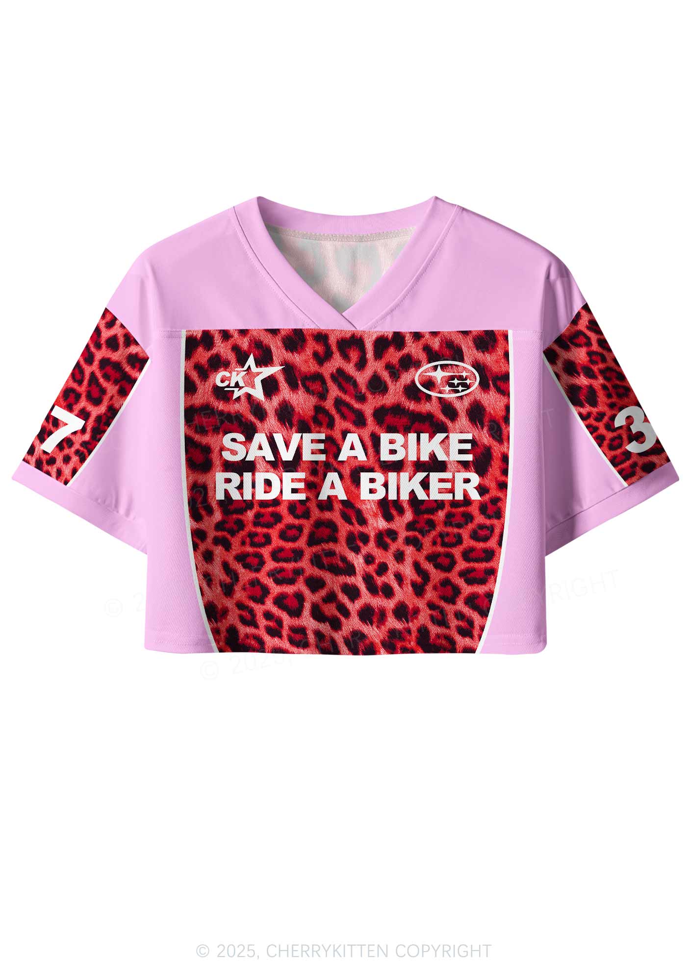 Custom Leopard Save Bike Ride Biker Y2K Crop Sport Jersey Shirts Cherrykitten