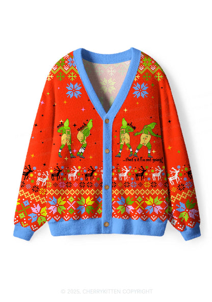 Im Not Going Y2K Christmas Cardigan Knit Sweatshirt Cherrykitten