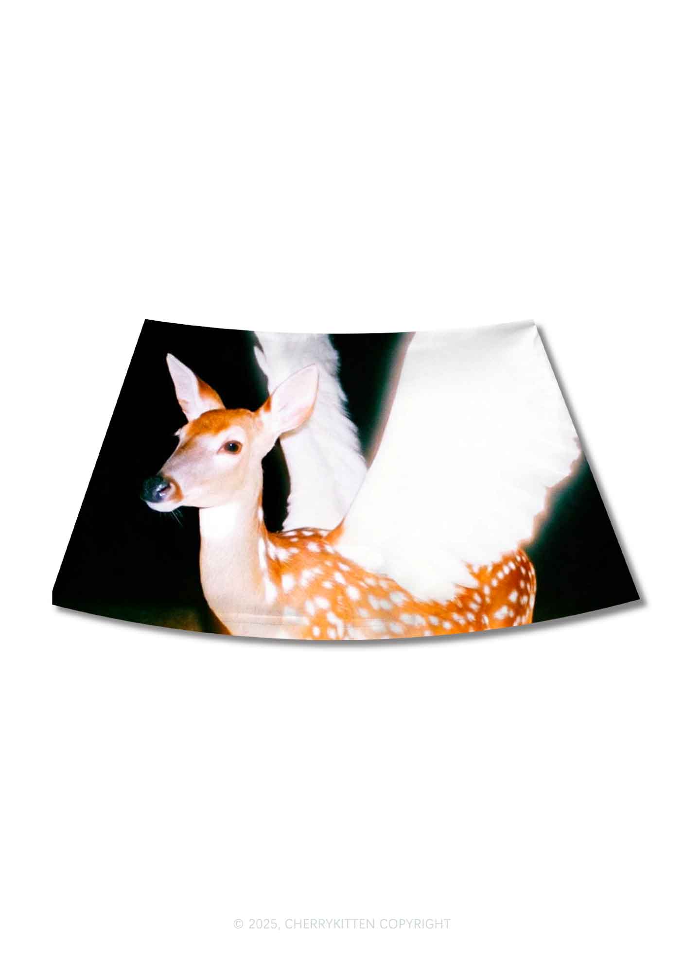 Deer Wings Y2K Print Mini Skirt Cherrykitten