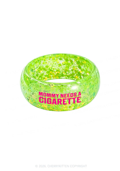 Mommy Needs A Cigarette Y2K Cuff Bangle Cherrykitten