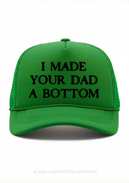 Made Your Dad A Bottom Pride Y2K Trucker Hat Cherrykitten