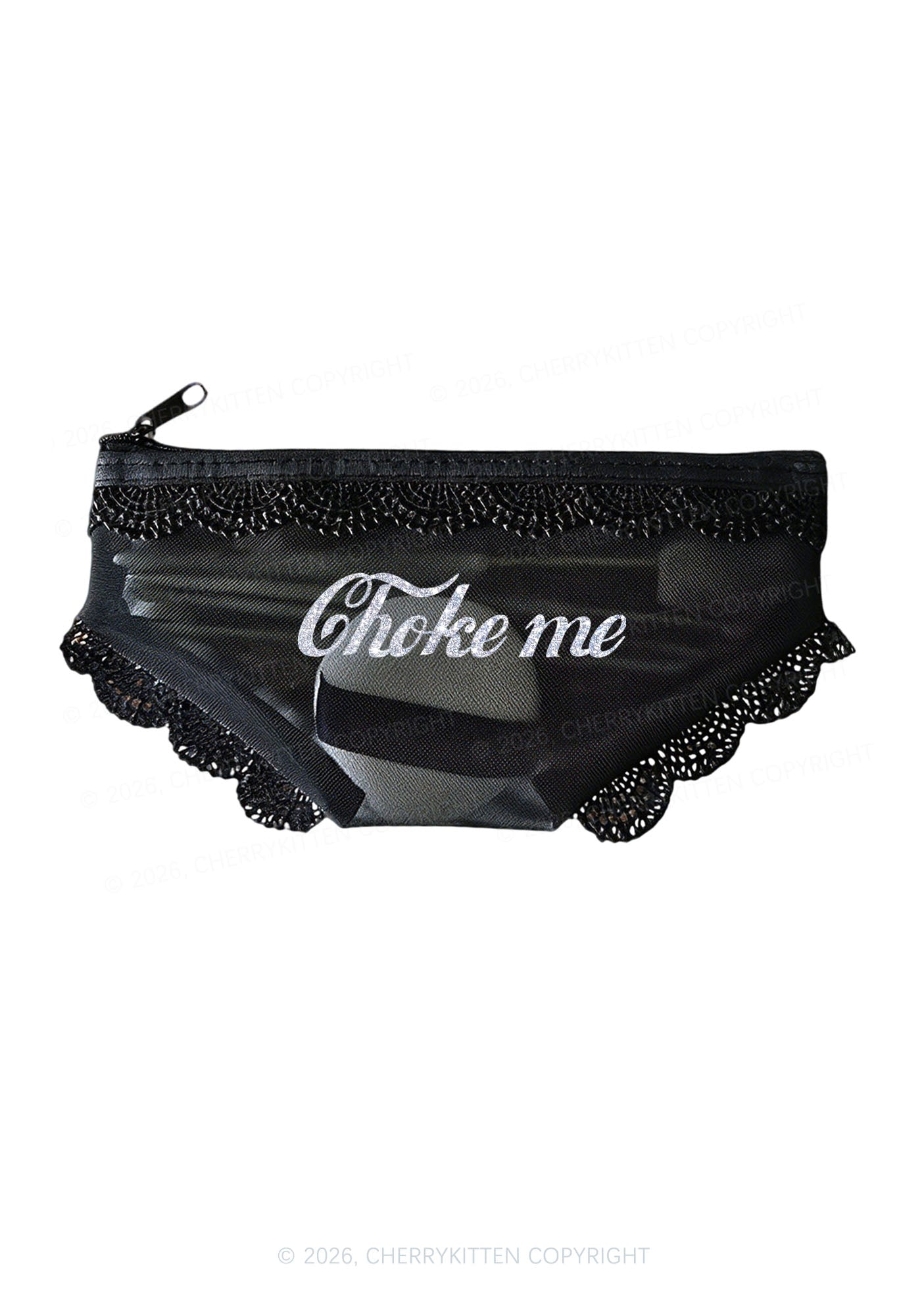 Glitter Choke Me Y2K Briefs Shape Cosmetic Pouch Cherrykitten