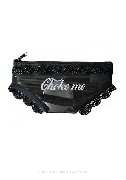 Glitter Choke Me Y2K Briefs Shape Cosmetic Pouch Cherrykitten