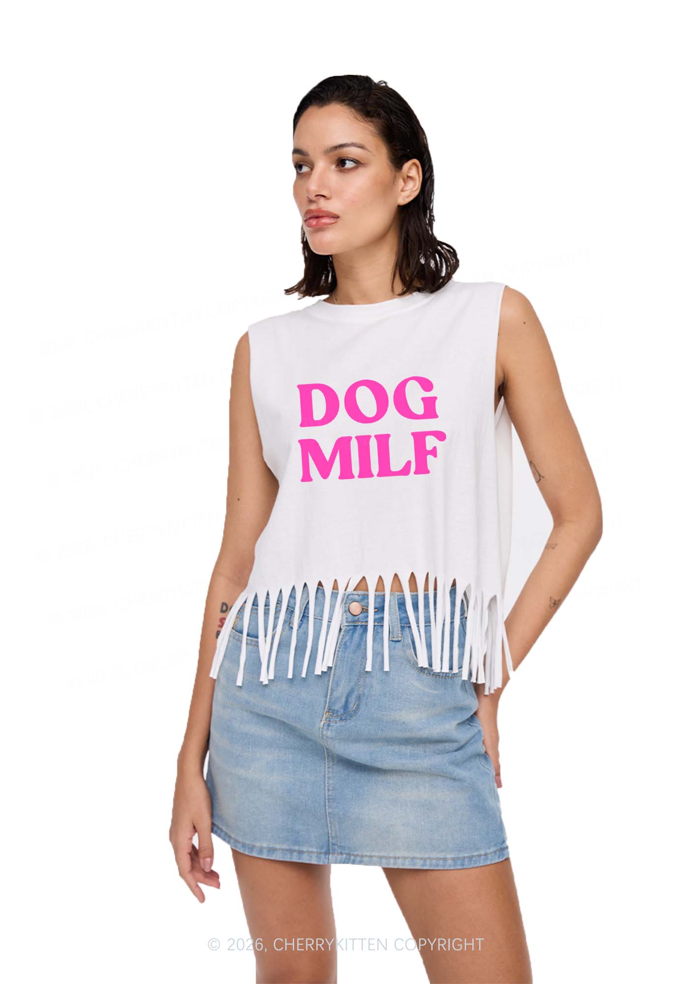 Dog Mxxf Y2K Fringe Tank Top Cherrykitten