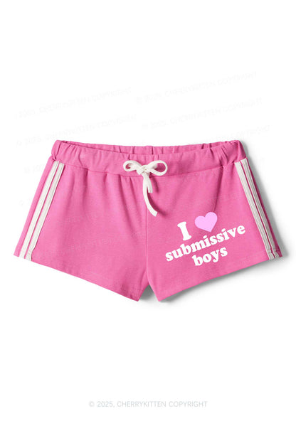 I Love S Boys Y2K Drawstring Mini Shorts Cherrykitten