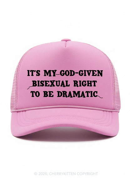 God Given Bisexual Right Pride Y2K Trucker Hat Cherrykitten