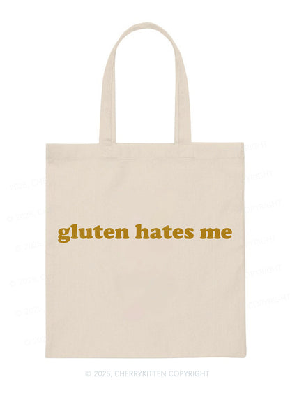 Gluten Hates Me Y2K Canvas Tote Bag Cherrykitten