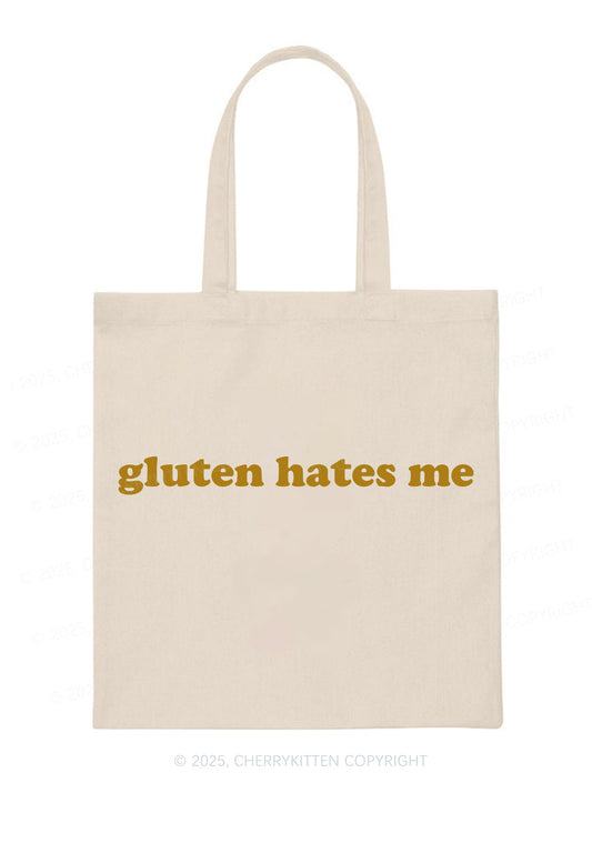 Gluten Hates Me Y2K Canvas Tote Bag Cherrykitten