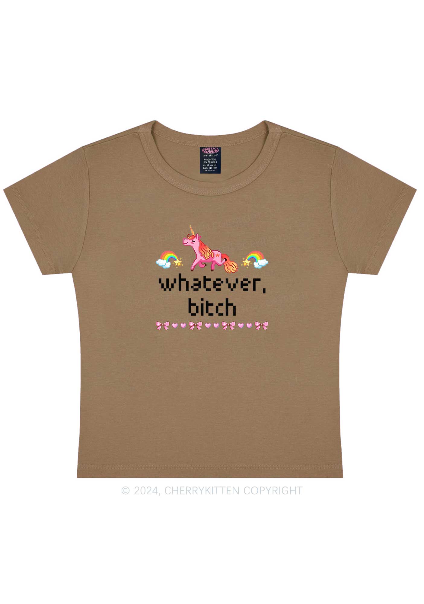 Unicorn Whatever Bxxch Y2K Baby Tee Cherrykitten