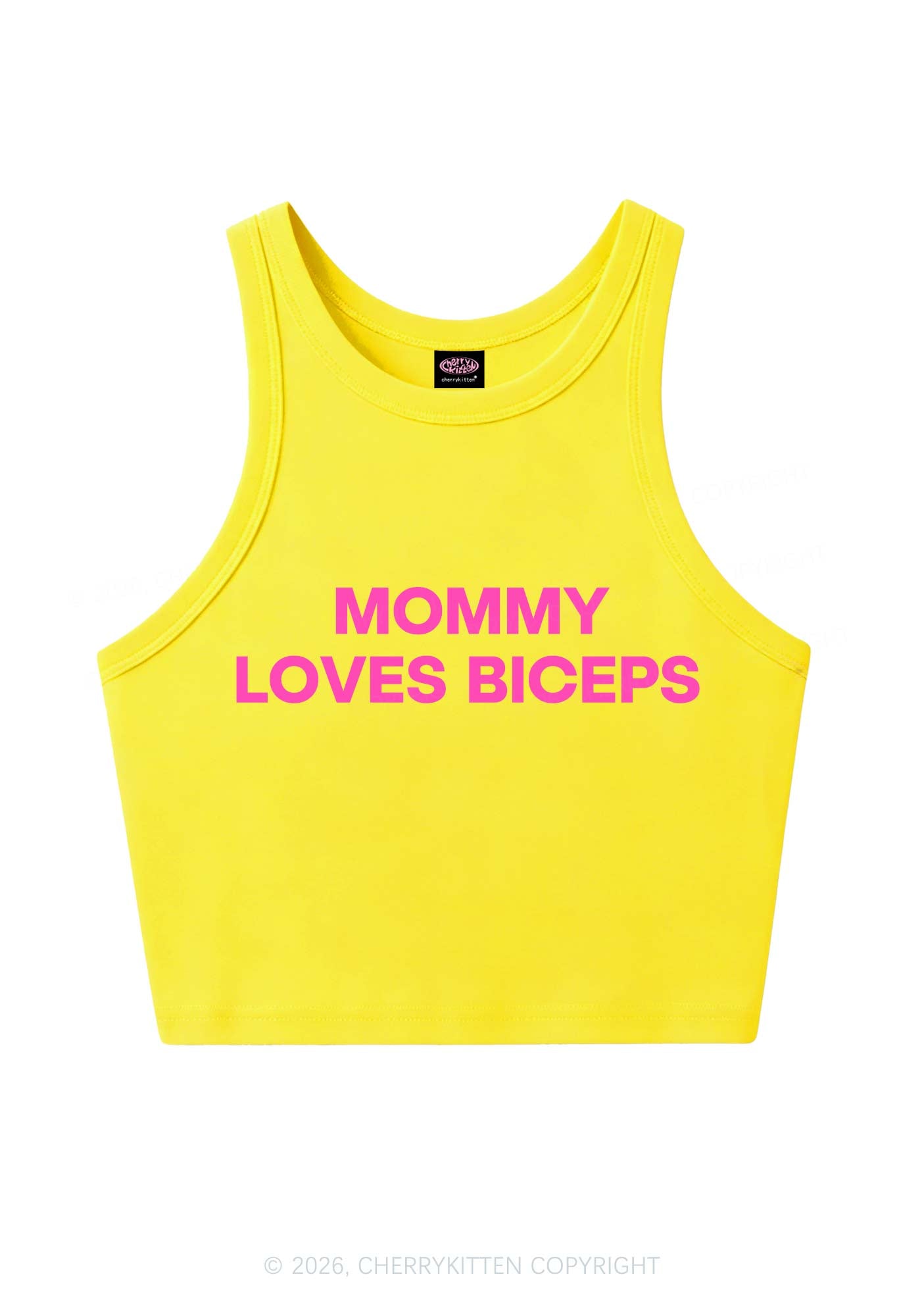 Mommy Loves Biceps Y2K Crop Tank Top Cherrykitten
