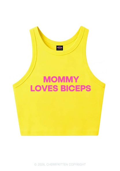Mommy Loves Biceps Y2K Crop Tank Top Cherrykitten