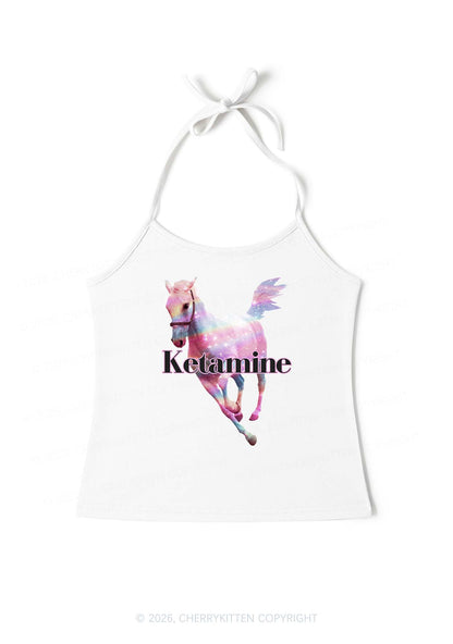 Pink Horse Y2K Halter Neck Cami Cherrykitten