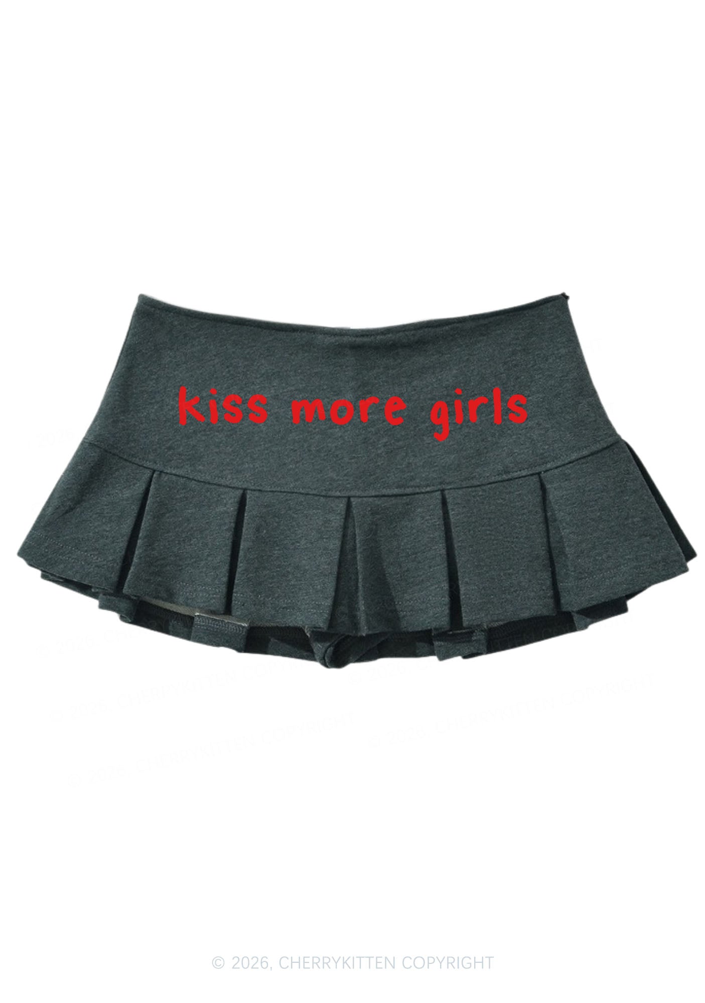 Kiss More Girls Pride Y2K Mini Pleated Skirts Cherrykitten