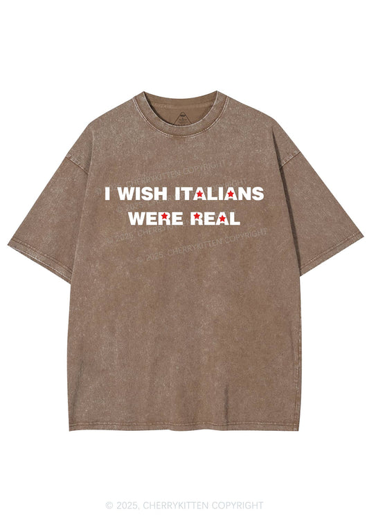 I Wish Italians Were Real Y2K Shirts Washed Tee Cherrykitten