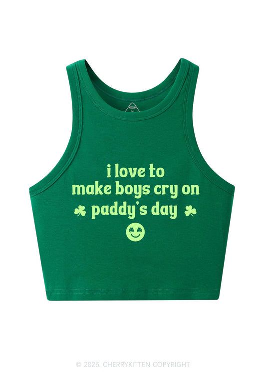 Make Boys Cry On Paddys Day St Patricks Y2K Crop Tank Top Cherrykitten