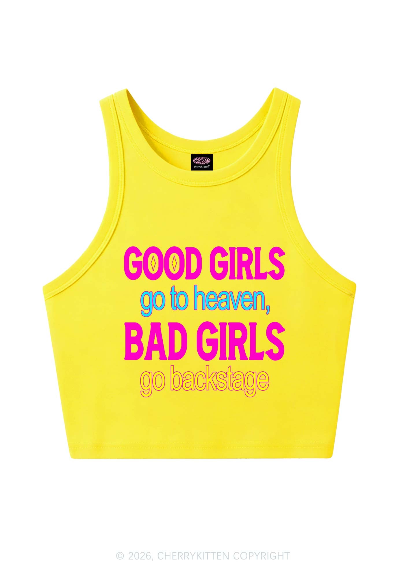 Bad Girls Go Backstage Y2K Crop Tank Top Cherrykitten