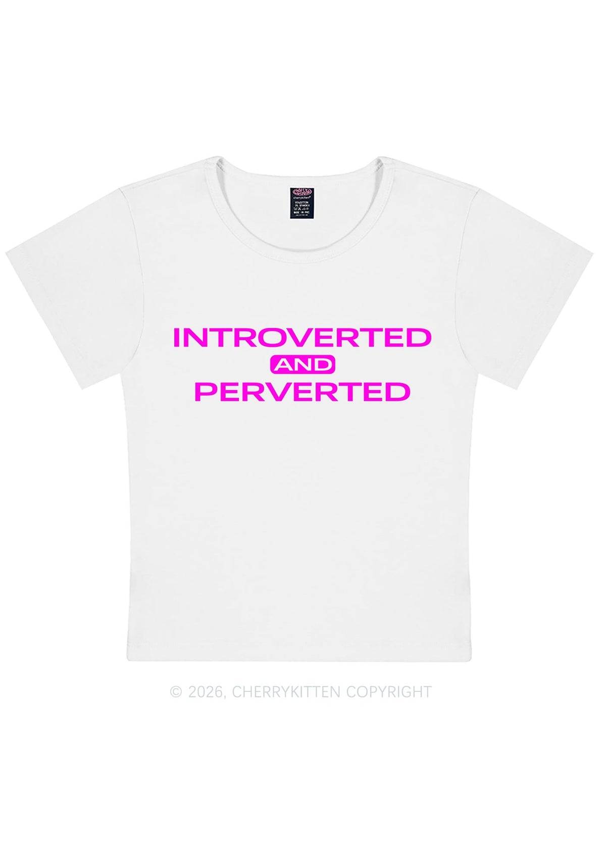 Introverted And Perverted Y2K Baby Tee Cherrykitten