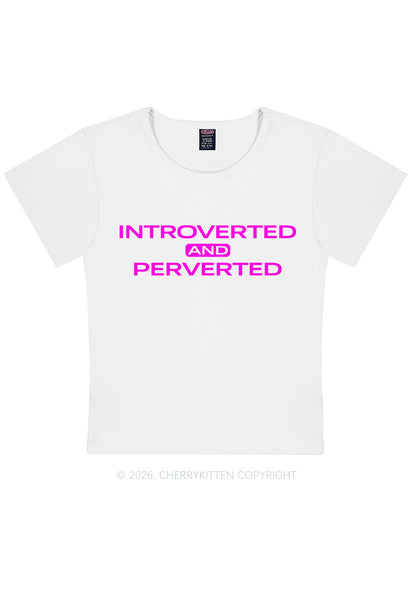 Introverted And Perverted Y2K Baby Tee Cherrykitten