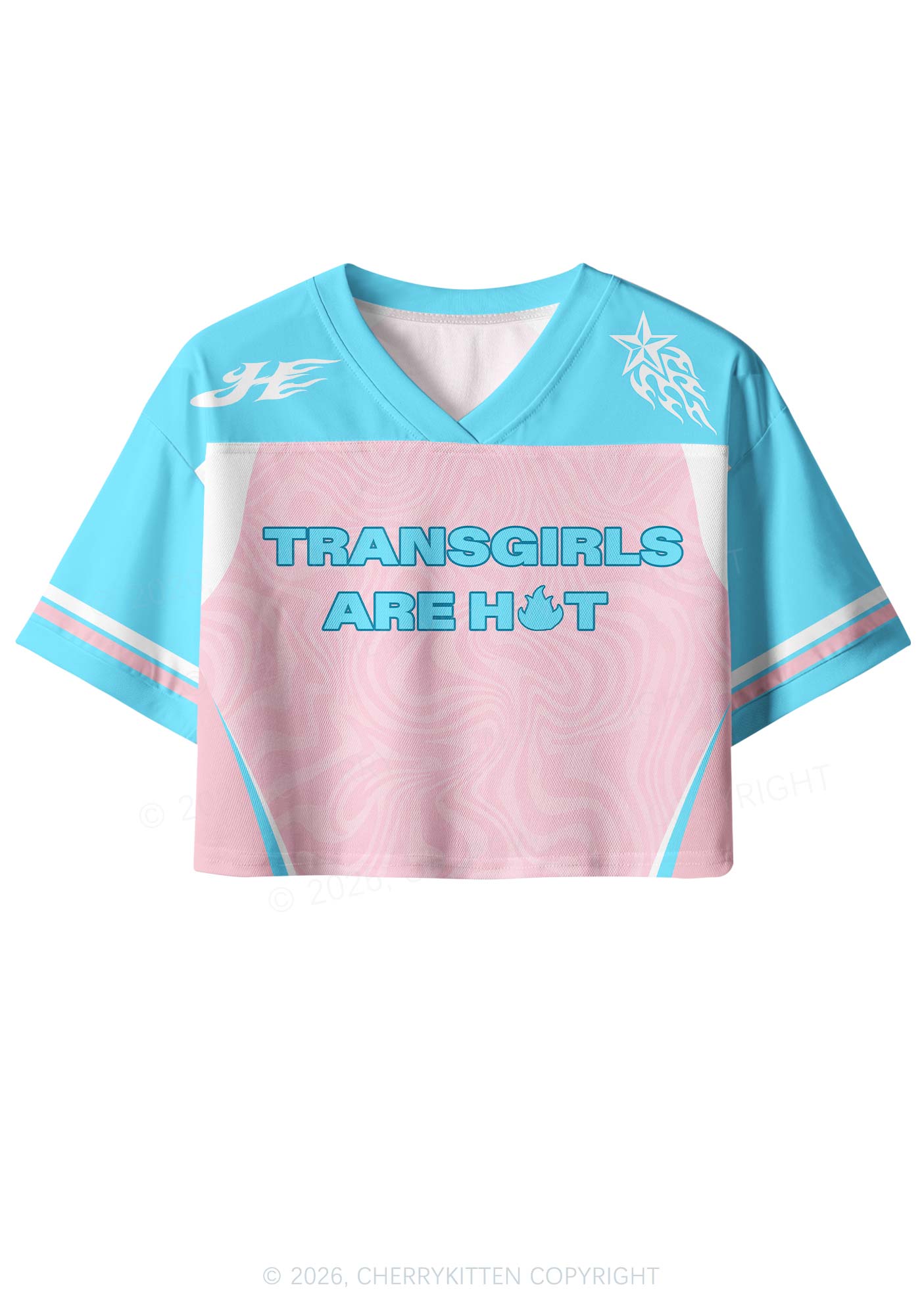 Transgirls Are Hot Pride Y2K Crop Sport Jersey Shirts Cherrykitten