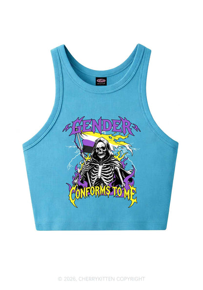 Gender Conforms To Me Pride Y2K Crop Tank Top Cherrykitten