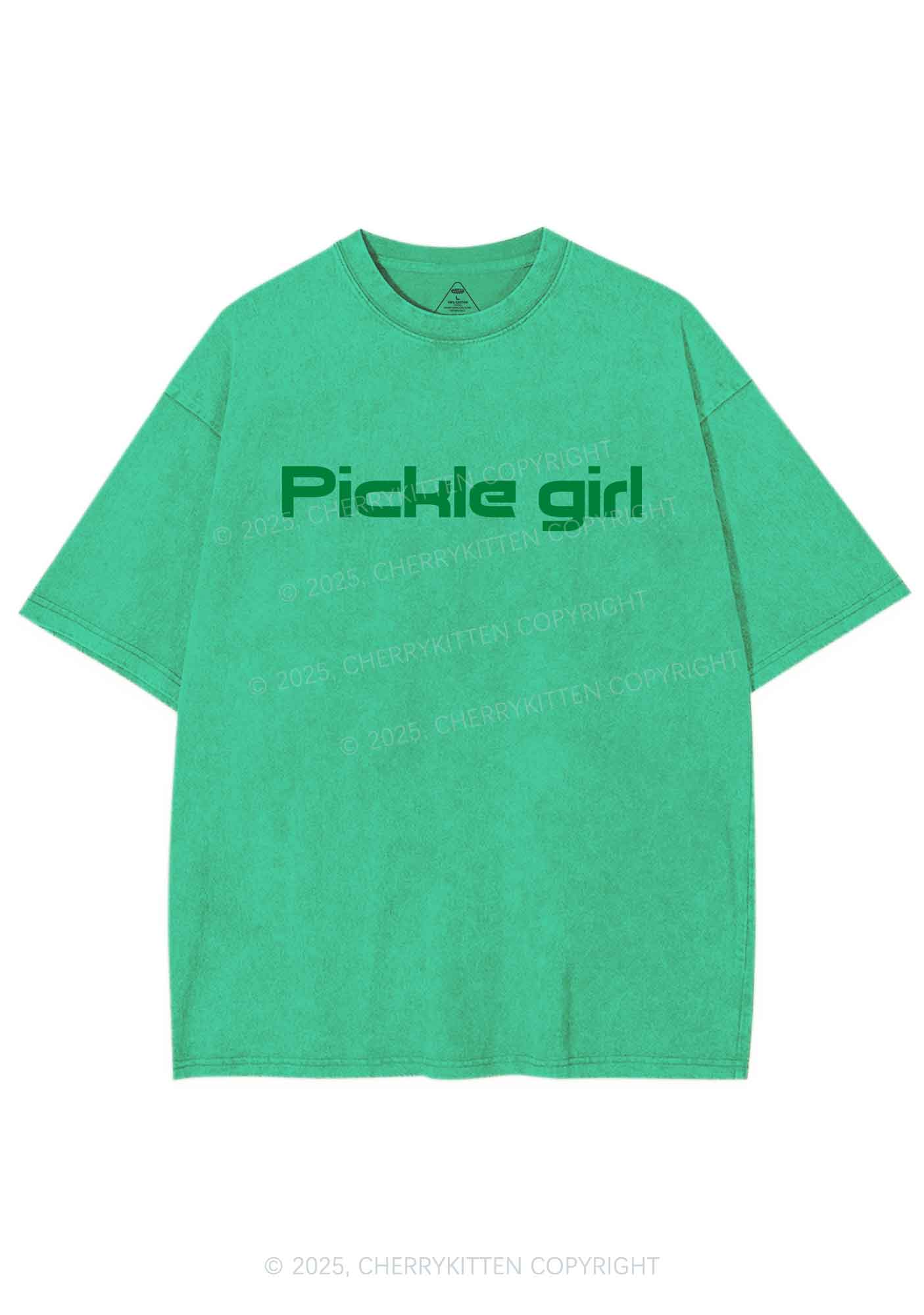Pickle Girl Y2K Shirts Washed Tee Cherrykitten