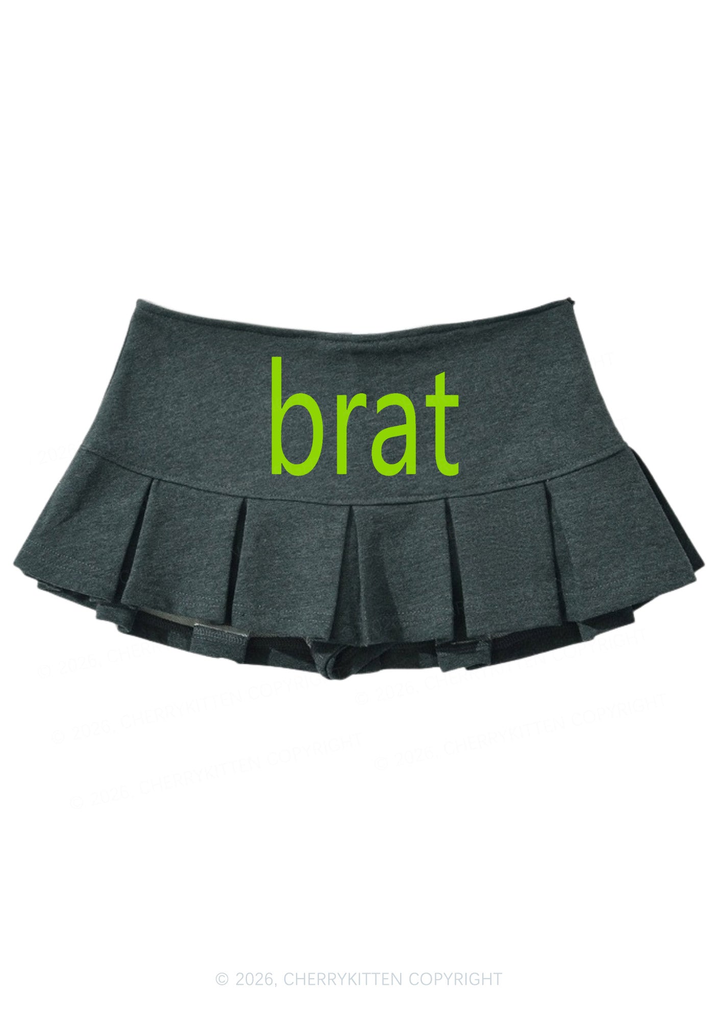 Green Brat Y2K Mini Pleated Skirts Cherrykitten