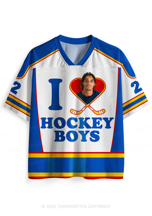 I Love Hockey Boy JL Y2K Sport Jersey Shirts Cherrykitten