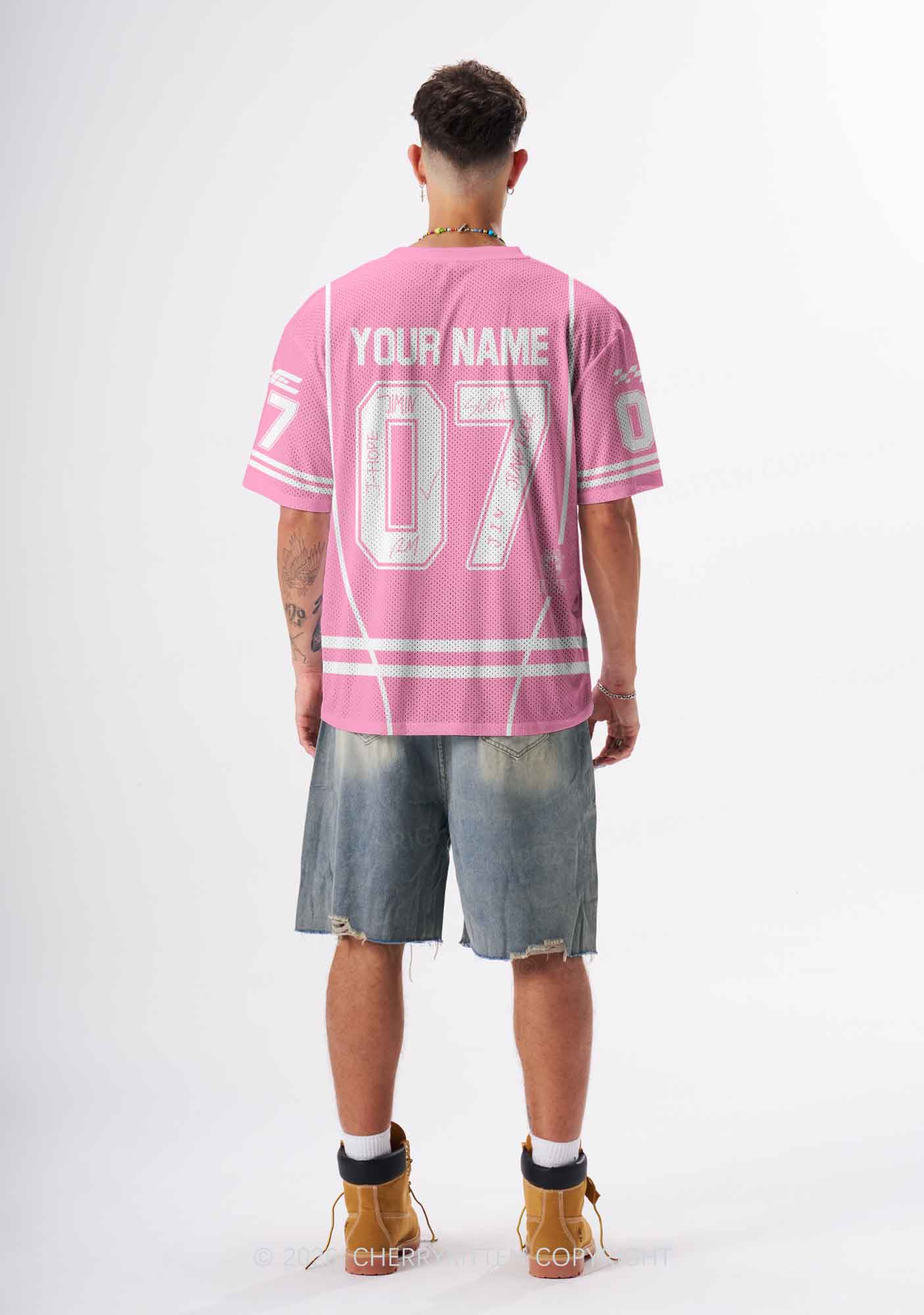 Custom Pink Korean Boys Y2K Sport Jersey Shirts Cherrykitten