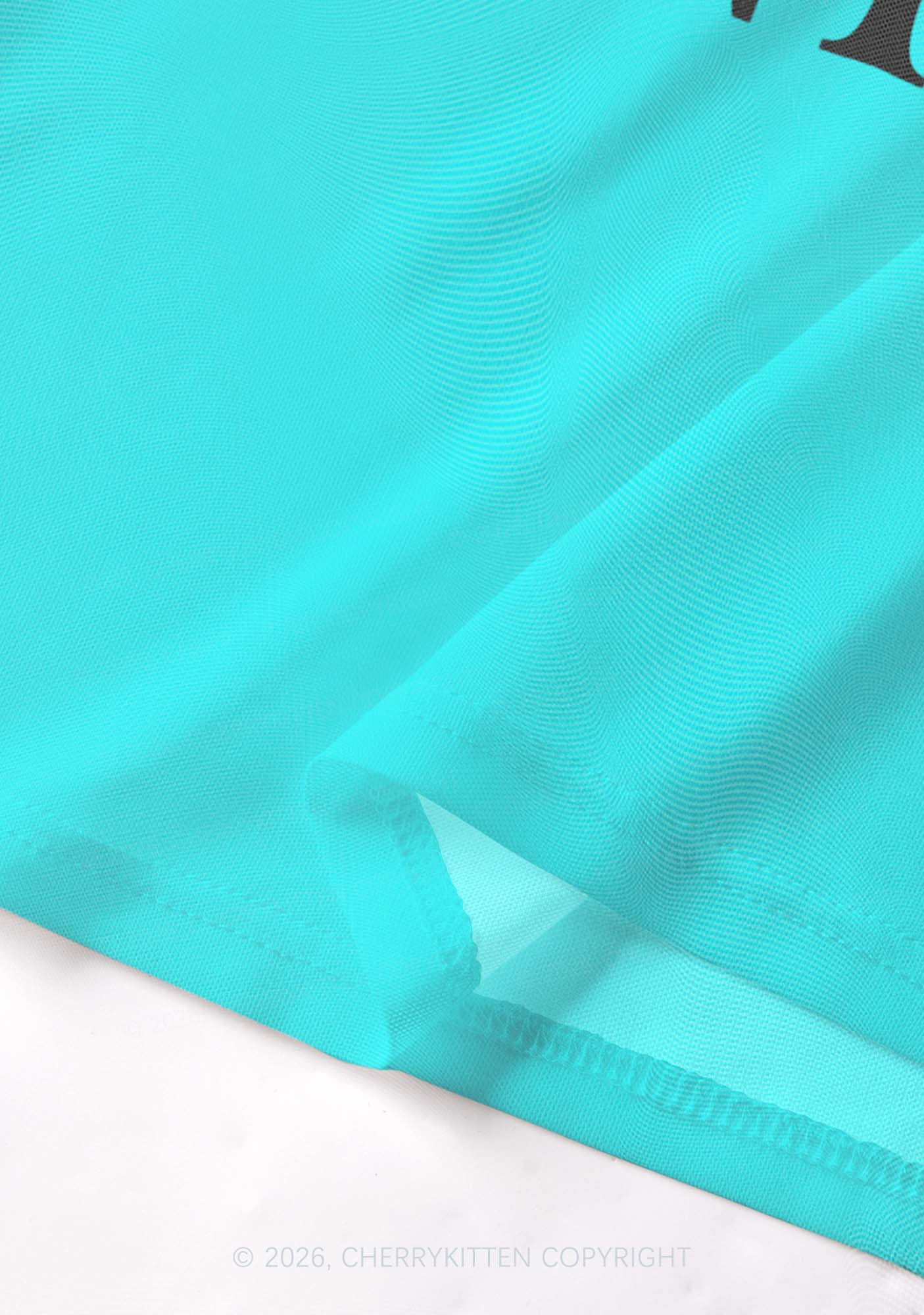 Aqua Blue Cxxt Y2K Mesh Muscle Tank Cherrykitten