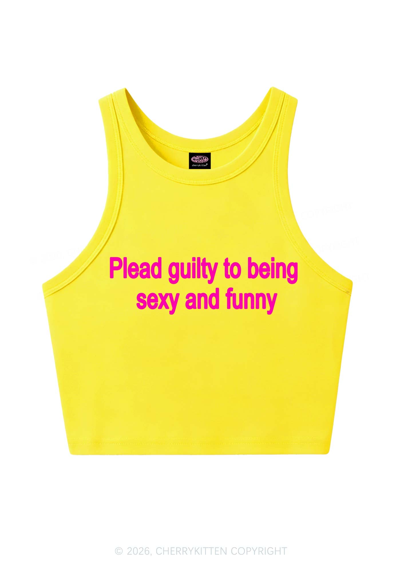 Plead Guilty To Being Funny Y2K Crop Tank Top Cherrykitten