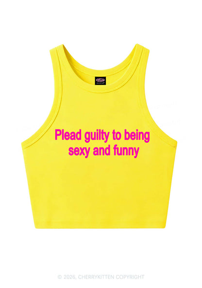 Plead Guilty To Being Funny Y2K Crop Tank Top Cherrykitten