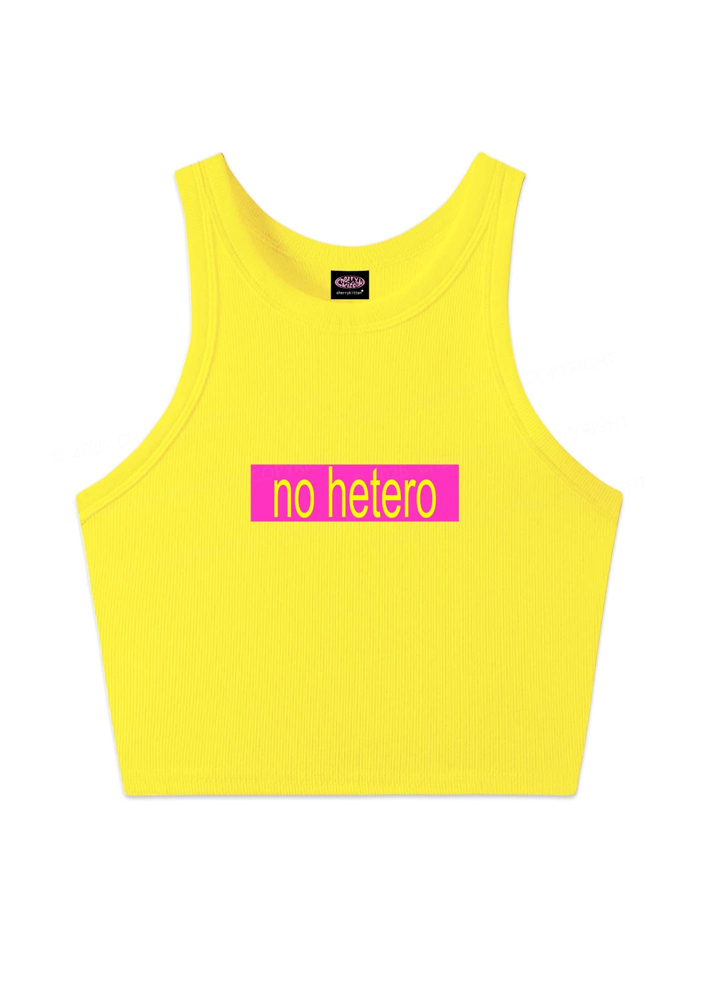 No Hetero Pride Y2K Crop Tank Top Cherrykitten