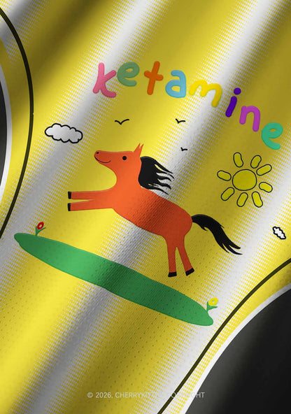 Yellow Pony Y2K Football Jersey Shirts Cherrykitten