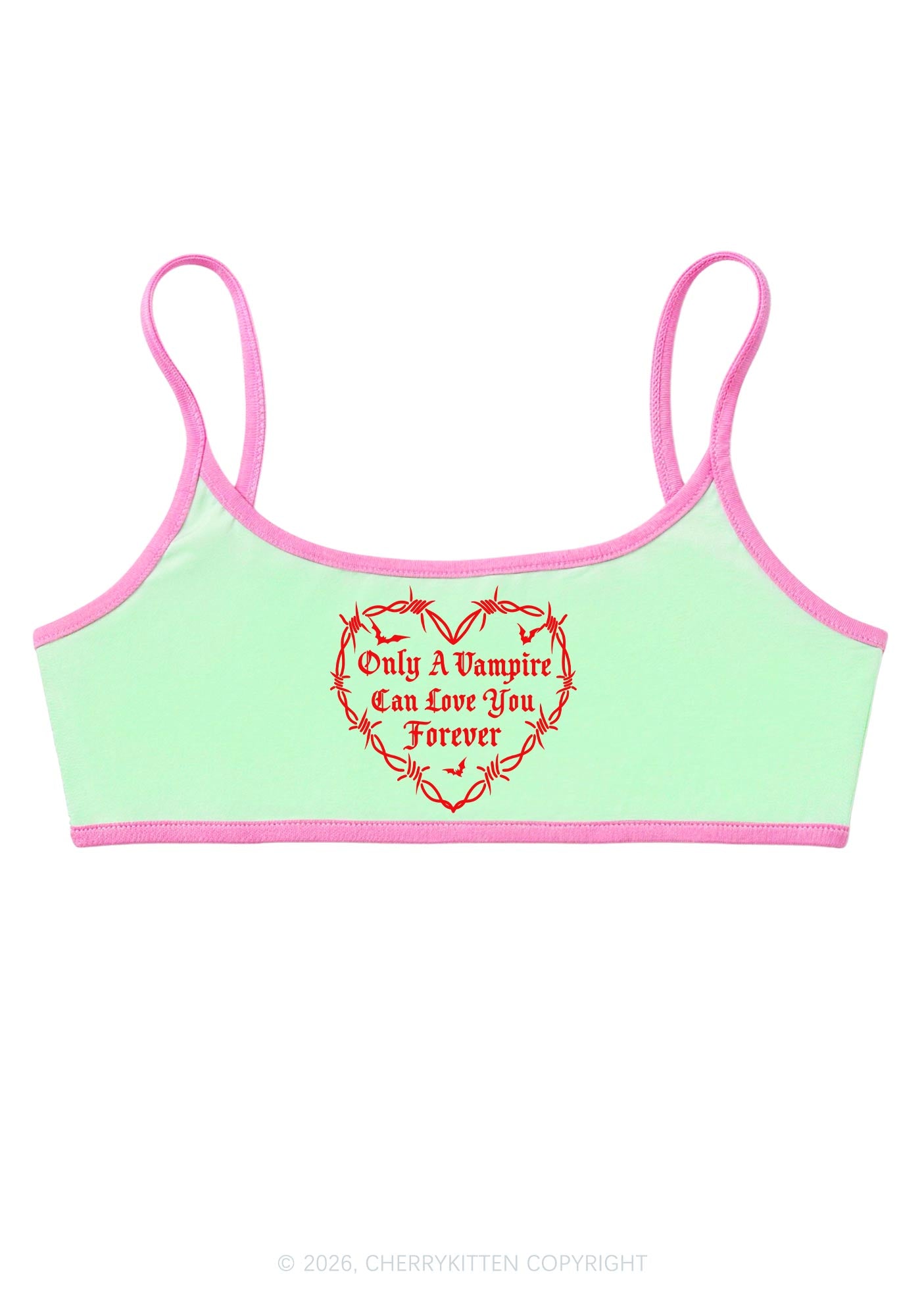 Halloween Vampire Love You Forever Y2K Super Crop Cami Cherrykitten