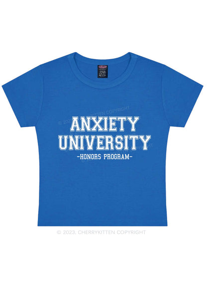 Anxiety University Honors Program Y2K Baby Tee Cherrykitten