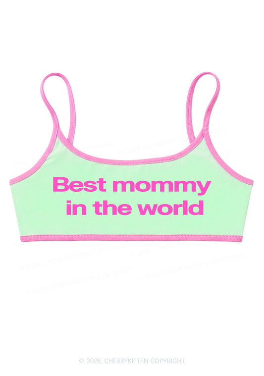 Best Mommy In The World Y2K Super Crop Cami Cherrykitten
