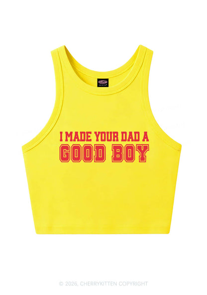 Made Your Dad A Good Boy Y2K Crop Tank Top Cherrykitten