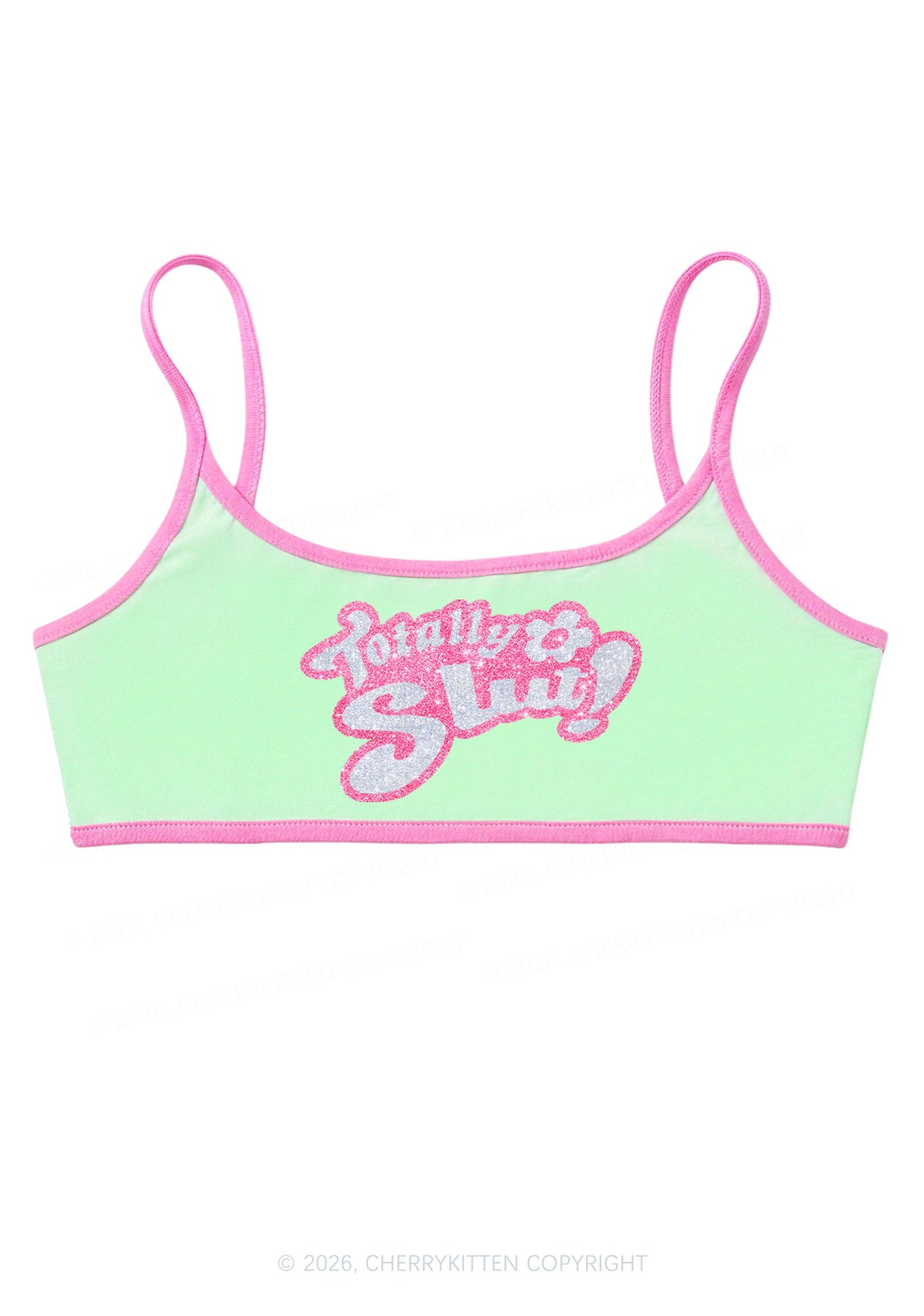 Glitter Totally Slxt Y2K Super Crop Cami Cherrykitten